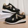 Zapatillas de cuña nuevas para mujer Zapatos de plataforma de malla Color liso Suela gruesa Zapatos vulcanizados para la tendencia Zapatillas cómodas