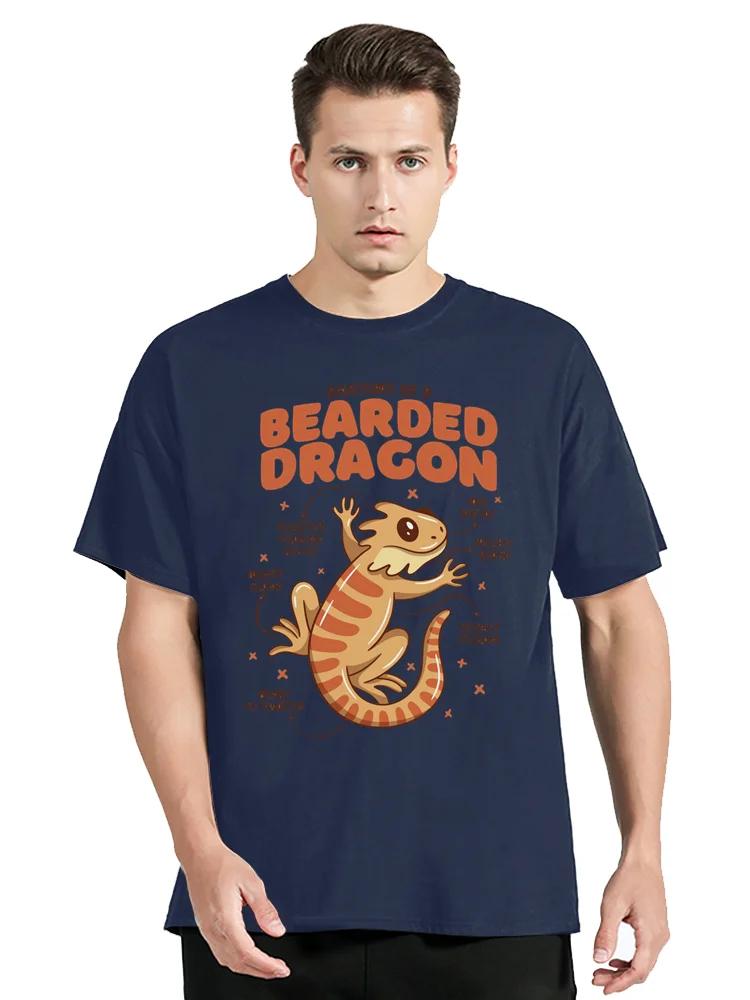Bearded Dragon Anatomy Lizards Reptiles Summer Anime Graphic Streetwear Cotton Fitness Tshirt Oversized Unisex T-shirt Clothing