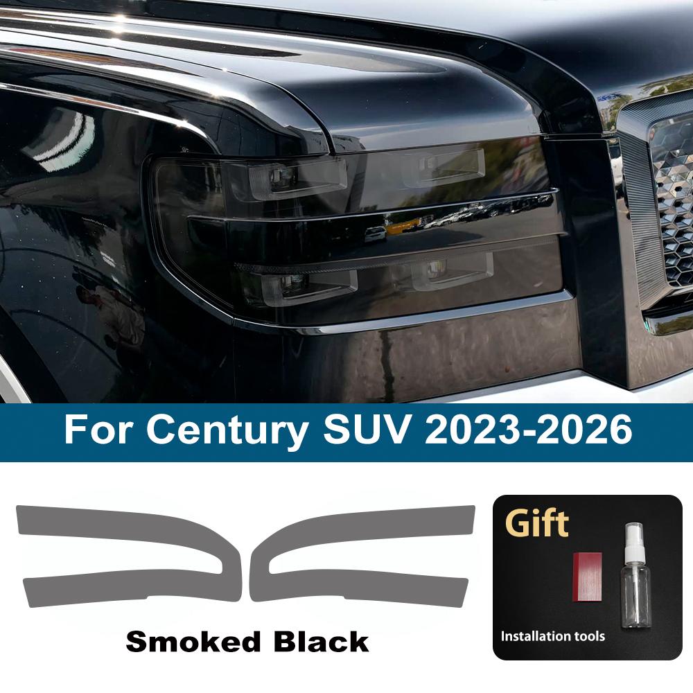 

For Toyota Century SUV 2026-2026 Car Headlight Protective Film Smoke Black TPU PPF Pre Cut Anti-Scratch Car Headlight Vinyl Film For Century SUV SMK
