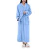 Women's Solid Color Long Sleeve Winter Warm Bathrobe Home Wear Plush Pajamas Nightgown