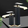 Basin Faucet Gold Black/White Waterfall Faucet Brass Bathroom Faucet Bathroom Basin Faucet Mixer Tap Hot and Cold Sink Faucet