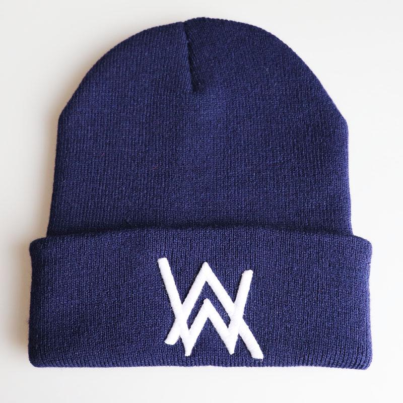 Alan walker Winter wool hat Alan Walker Embroidered Knit Beanie Hip-Hop Ski Hat Adjustable