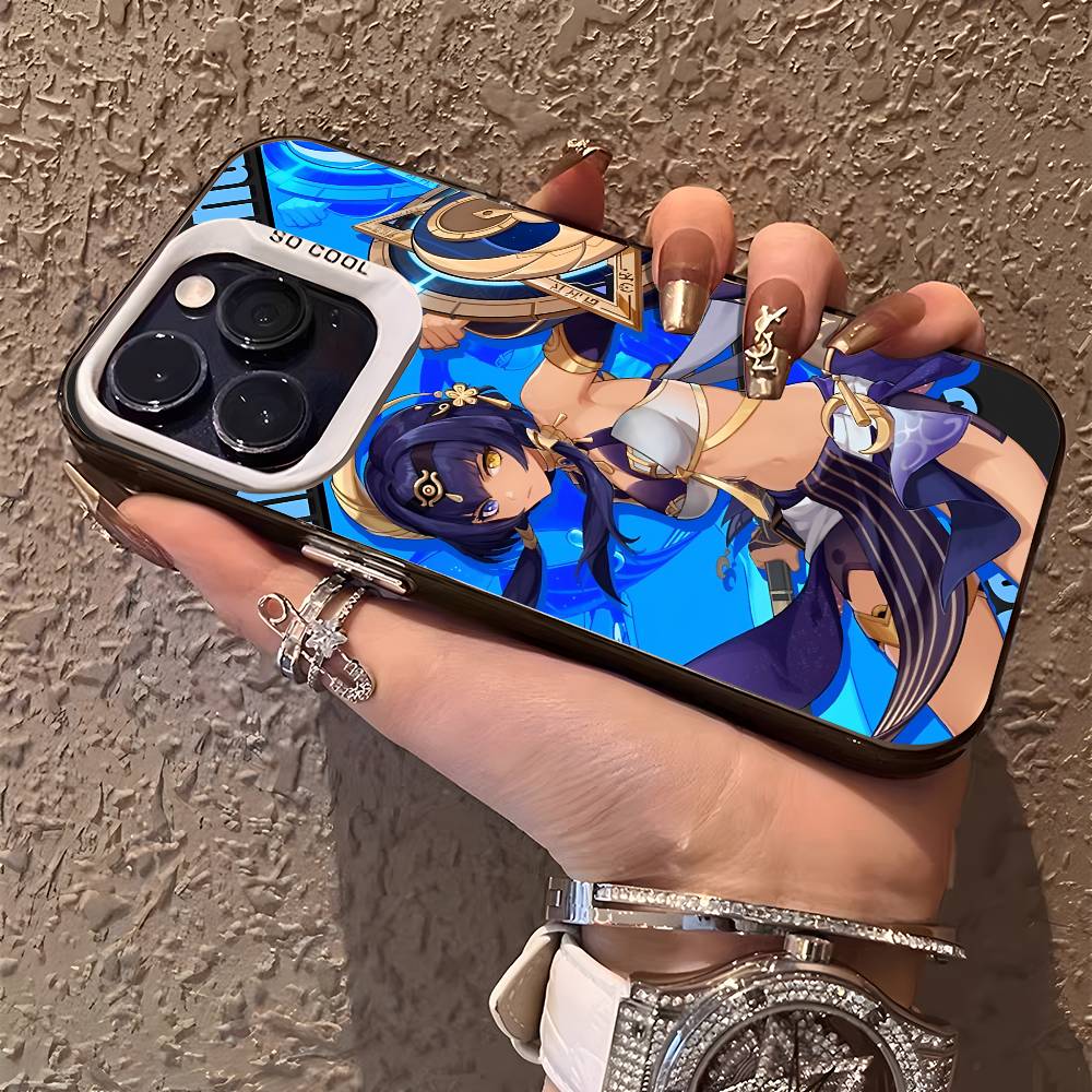 Candace Genshin Impact Phone Case For IPhone 17 16 15 14 13 12 11 Plus Pro Max Multicolor Aurora Laser Shockproof Funda Cover