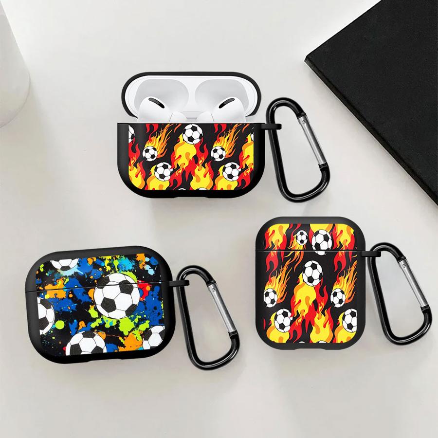 Colorful Cartoon Football Earphone Cases Cover Case For Airpods 4 Pro3 2 1 Pro 3 Pro2