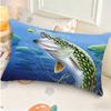 Sea Bass And Fishing Scene Cushion Cover Rectangle Pillow Case Printing Bedside Sofa Room Home Decoration Pillowcase