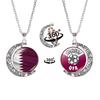 2026 World Cup Flag Emblem Double-Sided Crescent Pendant Necklace