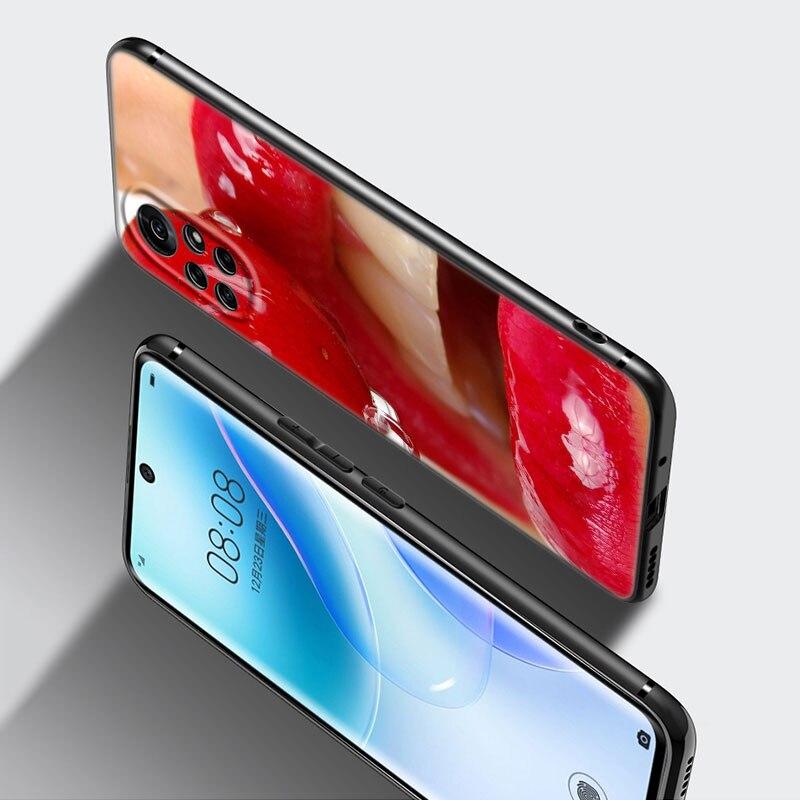 Husă pentru telefon Beauty Red Lips pentru Huawei Honor 60 50 Mate 40 30 20 10 Lite Nova 9 8 Pro 7 SE Y60 30S 8i 7i 5T Premium Black Cover