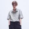 Moseu Oversized Short Shirt_Light Khaki