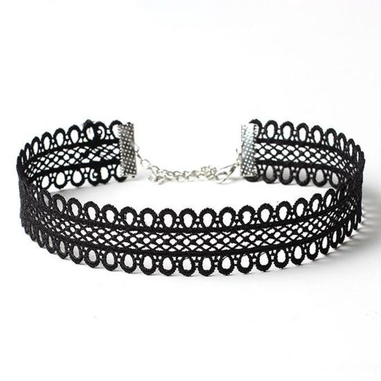6Pcs Exquisite Lace Decor Choker Necklace Beautiful Elastic Polyester Women Choker for Party