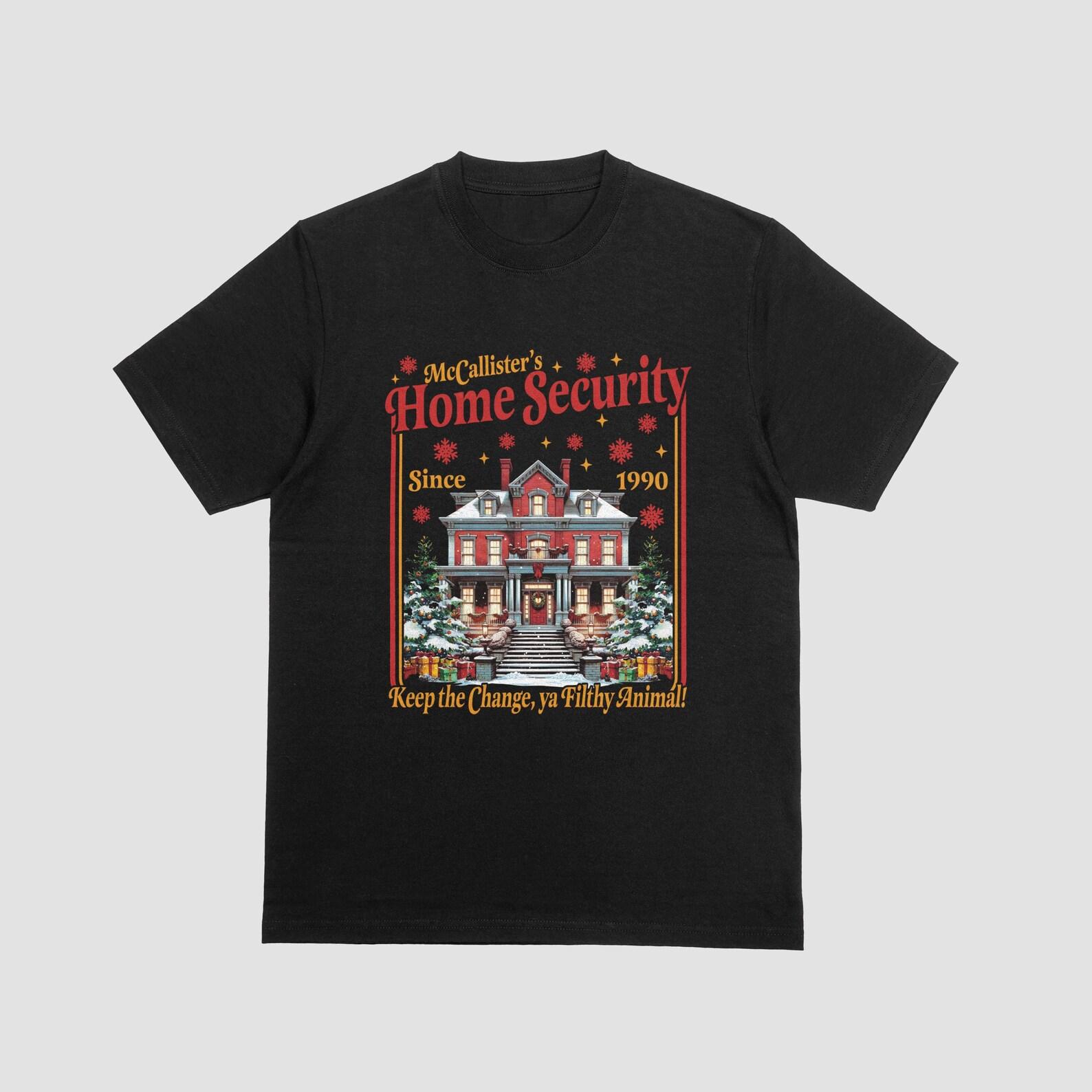 McCallister s Home Security Shirt / Sweater | Home Alone Christmas Shirt | Funny Holiday Tee | “Keep the Change Ya Filthy Animal” | X-MAS S