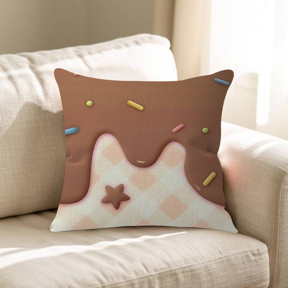 Chocolate Cartoon Cushion Cover Car Throw Pillow Case For Sofa Car Christmas Gift