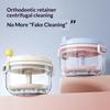 Portable Home Braces Cleaner Box Teeth Retainer Storage Box With Mirror Manual Rotary Dental Aligner Case For Travel Home Use