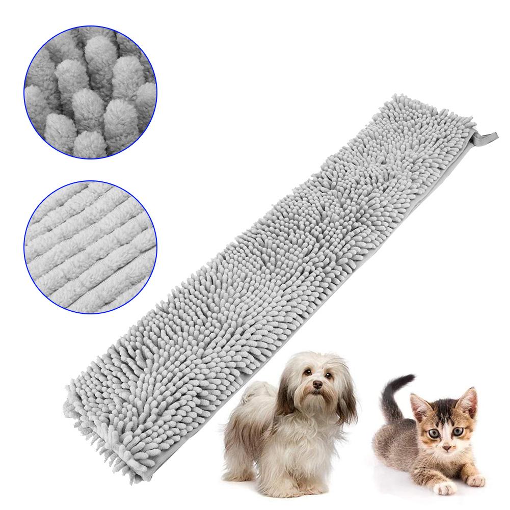 Fiber Pet Shower Strong Water Absorption Drying Hood Bath Towel Grooming Accessory for CatsL Gray