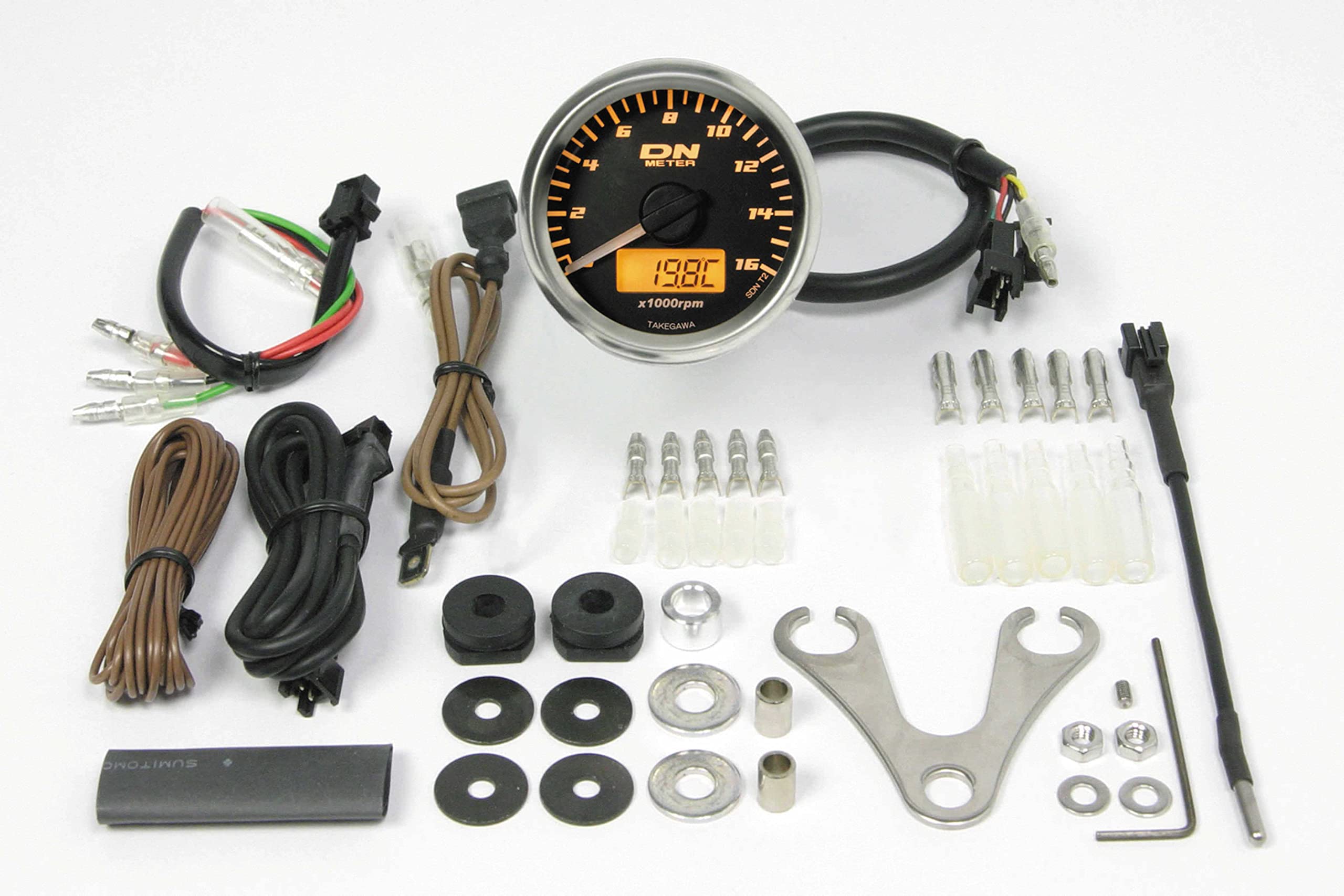 Special Parts Takegawa Small DN Tachometer 12V Universal (TAKEGAWA) 48 (Orange LED) 05-05-0078