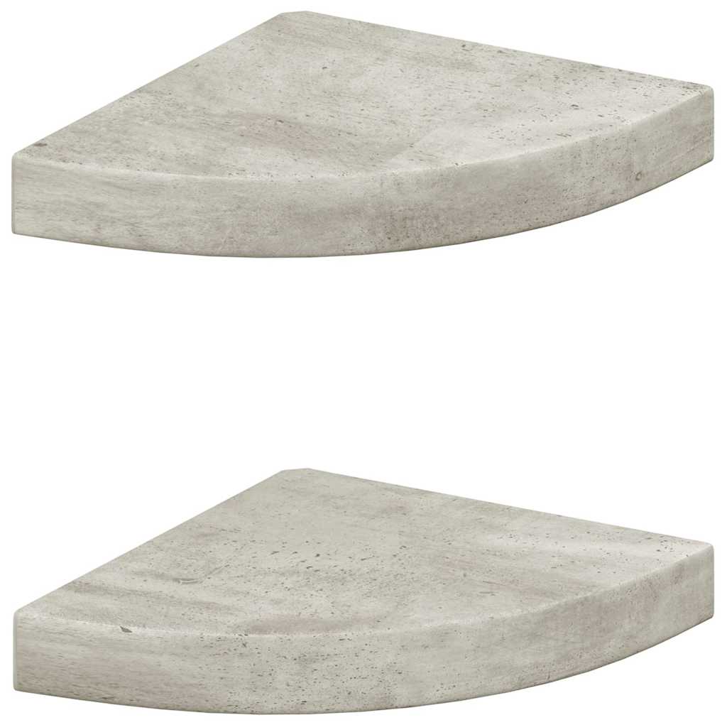 Vidaxl Narożne Półki Ścienne, 2 Szt., Szarość Betonu, 25X25X3,8 Cm Mdf