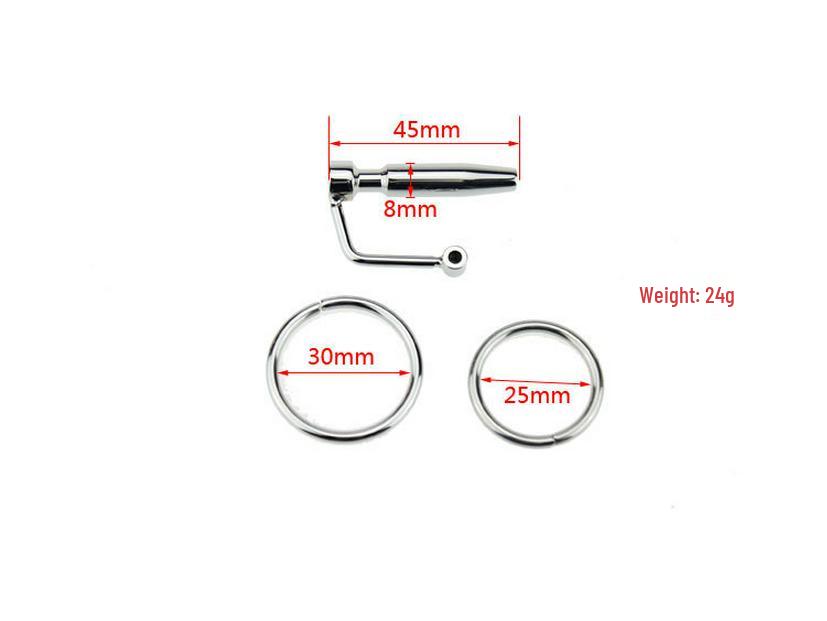 Hollow Metal Urethral Plug with Eye Pull Bead - Adult Stimulation Toy