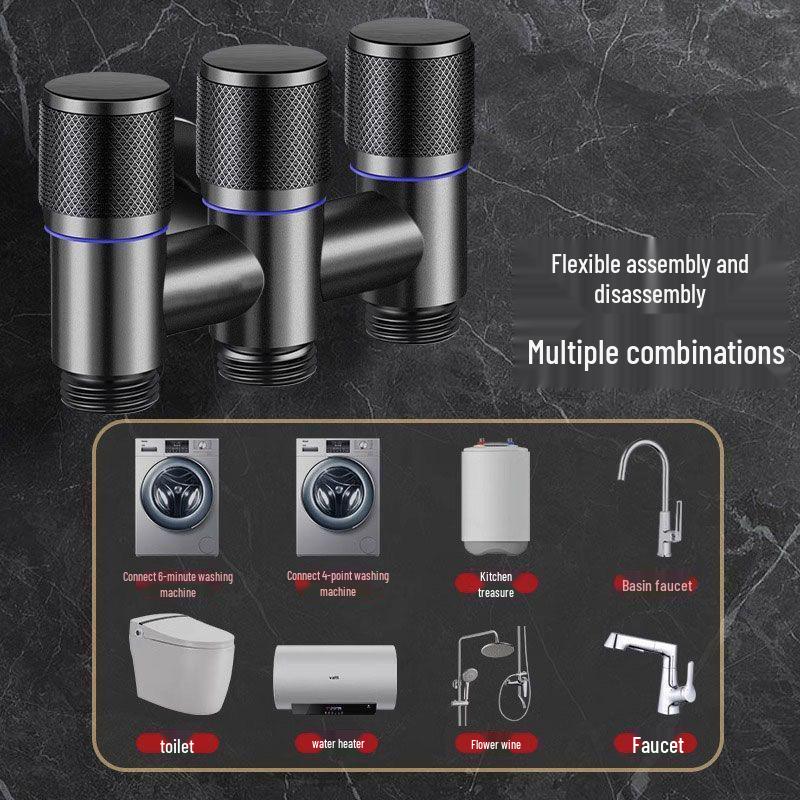 Multi-Port Angle Valve: Three-Way Faucet Diverter for Washing Machine