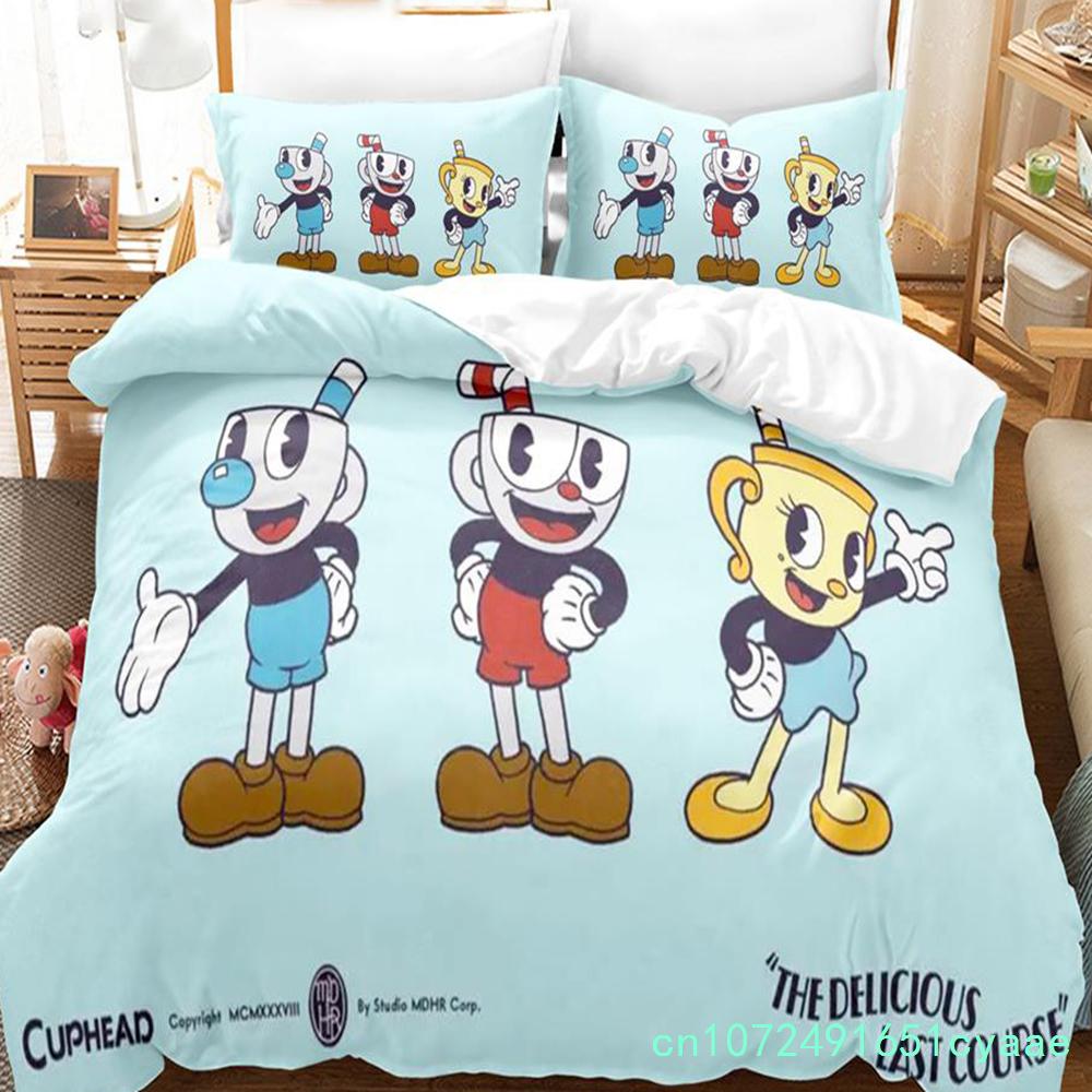 Cartoon Cuphead Show Bettwäsche Set Jungen Mädchen Twin Queen Size Bettbezug Kissenbezug Bett Kinder Erwachsene Mode Home Textileextile
