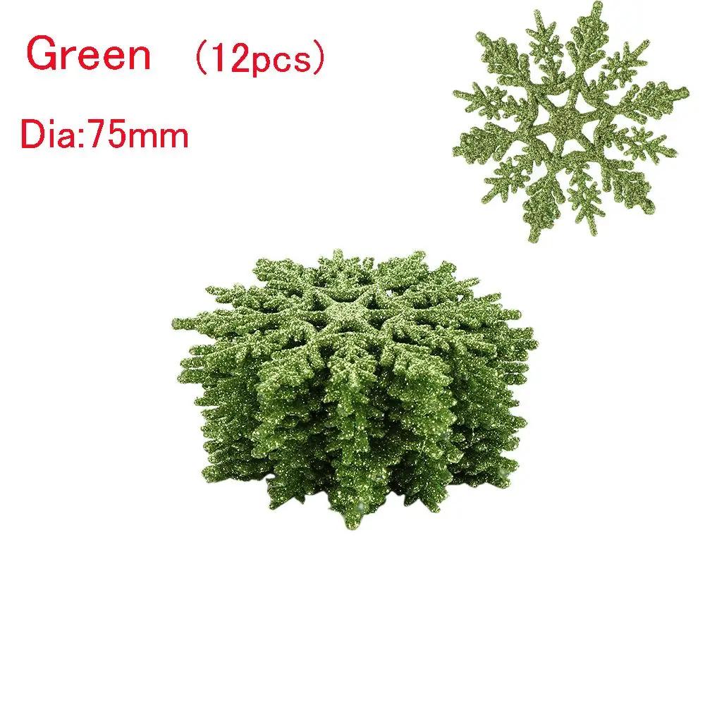 12 Stück 7,5 cm Lebhafte Kugeln DIY Basteln Hängender Anhänger Party-Ornamente Glitzernde Schneeflocke Weihnachtsbaum-Dekoration Festival-Dekoration