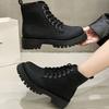 New Fashion Booties Biker Footwear White Punk Style Short Shoes for Women Round Toe Female Ankle Boots Chunky Fashion Boots