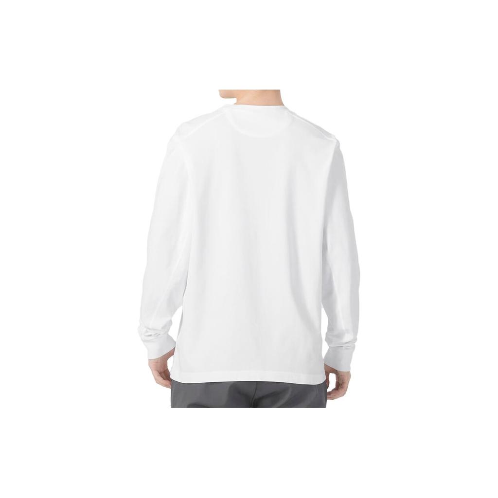 Nike Tricou Casual Sport Culoare Solidă Larg Decolteu Rotund Mânecă Lungă Umeri Căzuți Topuri Bărbați Alb FB8586-100
