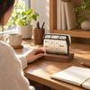 Tabletop Perpetual Calendar with Wooden Base Decorative for Office, Study