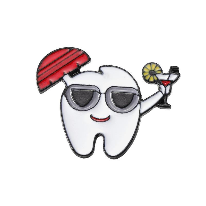 Трансграничная серия Fun Teeth: Любовь Зубы Защита Десен Мультяшная Брошь Подарок