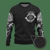 Men's Round Neck Pullover Sweatshirt Style 3D Digital Tattoo Printed Long-sleeved Base Shirt