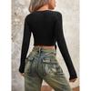 New Women'S Clothing Retro Casual Sexy Daily Fashion Temperament Commuting Business Shirt Long Sleeved Hoodie Top