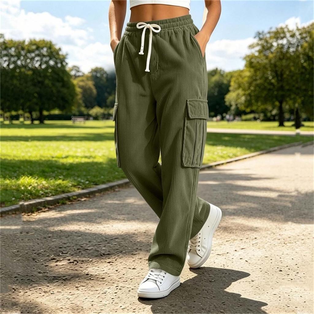 Women's Casual Corduroy Cargo Pants for Everyday Wear