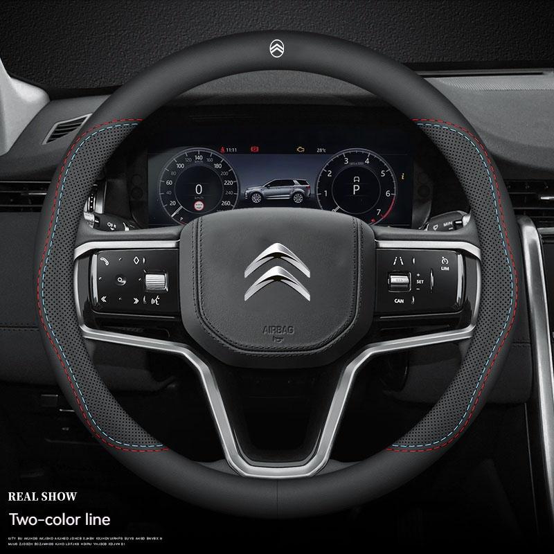 Leather Car Steering Wheel Cover Citroen DS3 C2 C3 C4 C5 C6 ELYSEE VTS Xsara C-Crosser Berlingo Jumpy AIRCROSS C3-XR Accessories anc123
