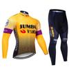 Mens Long Sleeve Cycling Jersey Set Breathable Quick Dry Performance Bike Wear Road