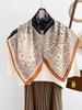 Old Money Wind Cashew Flower Cotton Brown Small Square Scarf Silk Scarf Scarf Shirt Shawl Hair Band Belt Scarf
