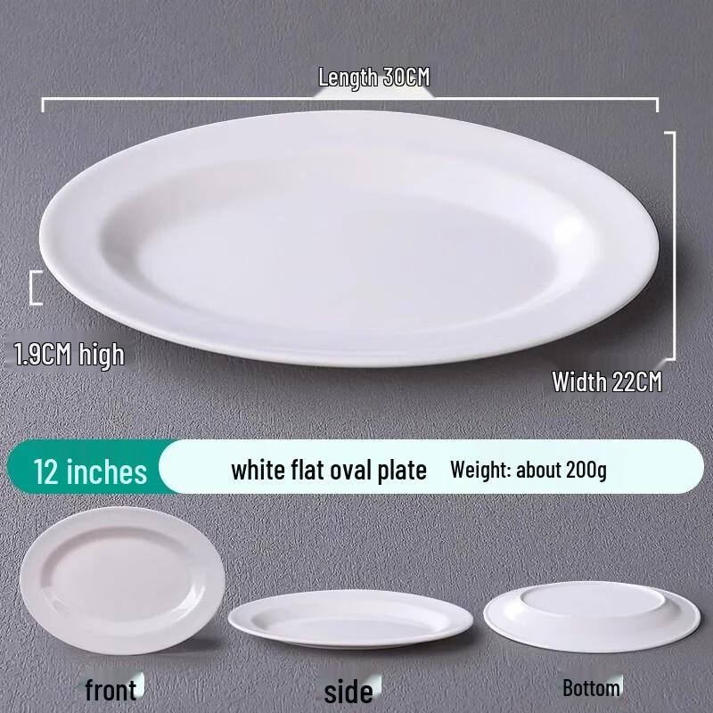 White Melamine Serving Plates