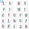 Flower English 26 Letters Alphabet Decorative Cushion Cover Polyester Throw Pillowcase Sofa Home Decor Pillow Cover 45X45Cm