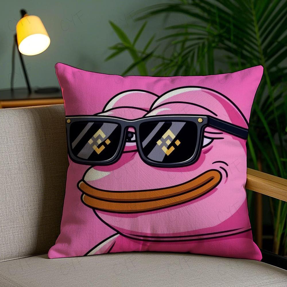 Sad Frog P-Pepe Pillow Case Anti-dustmite Pillowcase Invisible Zipper Silky Short Plush Sofa Cushion Cover