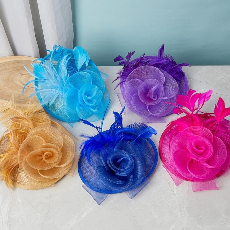 British Styles Women's Fascinator Beautiful Linen Brida Headwears Delicate Hat Adornment For Stylish Appearance