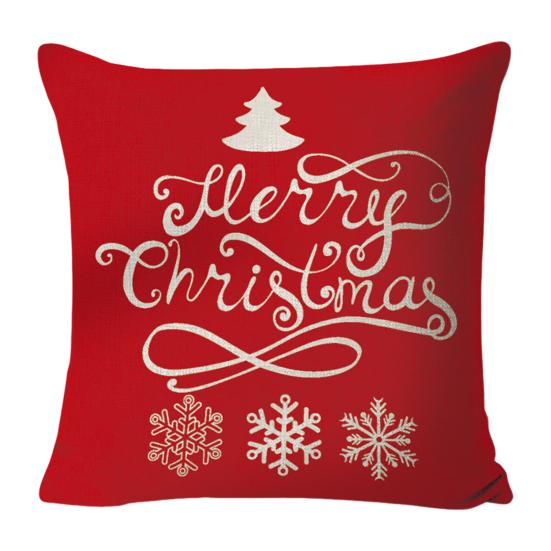 

45x45СМ Рождественская наволочка Merry Xmas Снежинка Принт букв Наволочка для диванной подушки Декоративная квадратная наволочка для подушки для дивана, спальни One Size F
