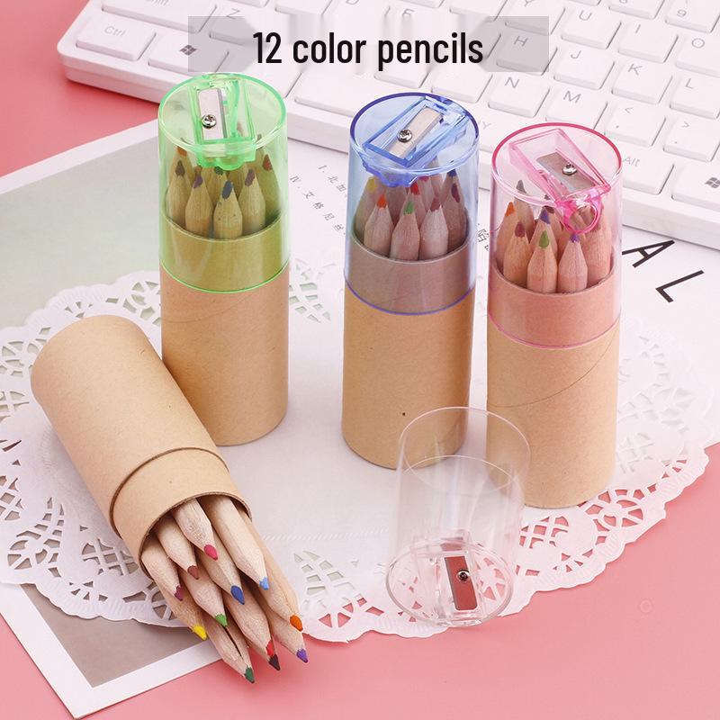 Mini Tube Colored Pencils & Paintbrush Set for Kids - Student Drawing & Learning Supplies, Perfect Back-to-School Gift