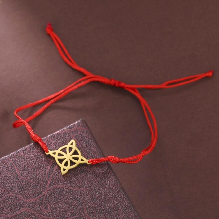 Titanstahl Hexen knoten Anhänger Armband für Damen Herren Jade Schnur Seil Armband