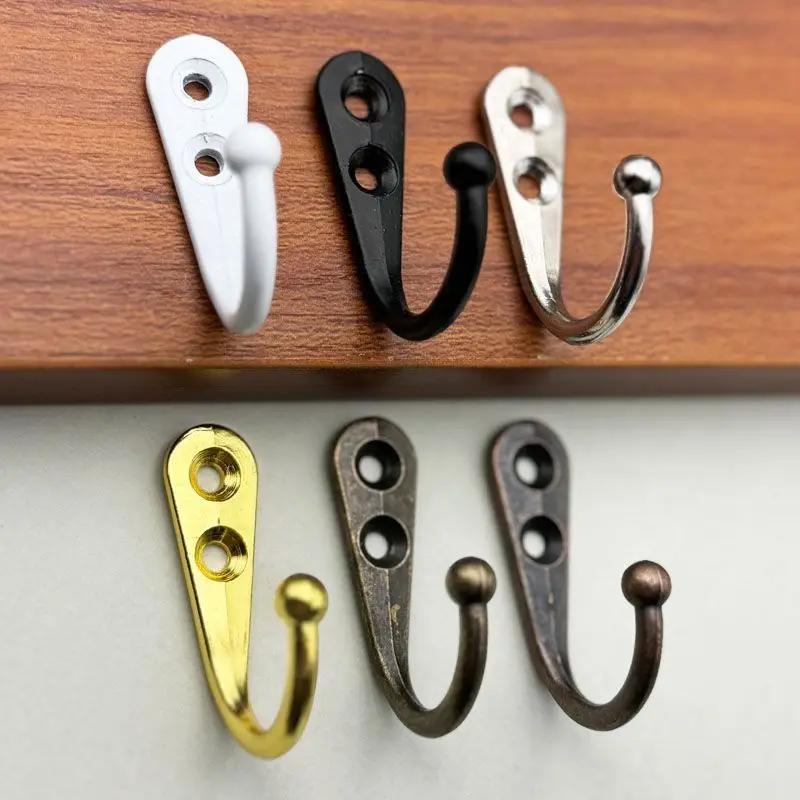 Heavy Duty Alloy Hooks with Screws Wall Mounted Hanging Hangers for Coat Towel Bags Cups Hook Home Storage Rack Holder Wholesale