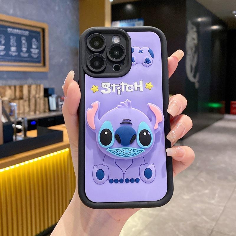 Applicable To Samsung A57 A37 Cartoon Mobile Phone Case A17 Cute Stitch A37 Sticker S25 Lens Protection