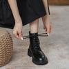 Damen-Ankle Boots 2026 Herbst Winter Mode Runde Spitze Damen Kurzstiefel Niedriger Absatz Plateau Lässig Herbst Damen Stiefel