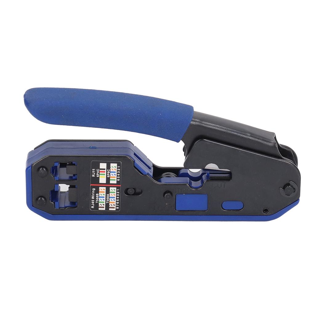 RJ45 Crimping Tool Kit Network Cable Ethernet Jack Pass Through Crimper for Cat5e Cat6 Cat6a