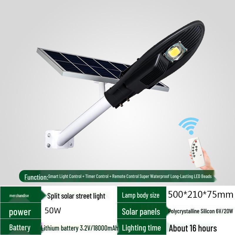 Solar Street Light: LED Outdoor Lamp with Remote Control for Garden or Courtyard