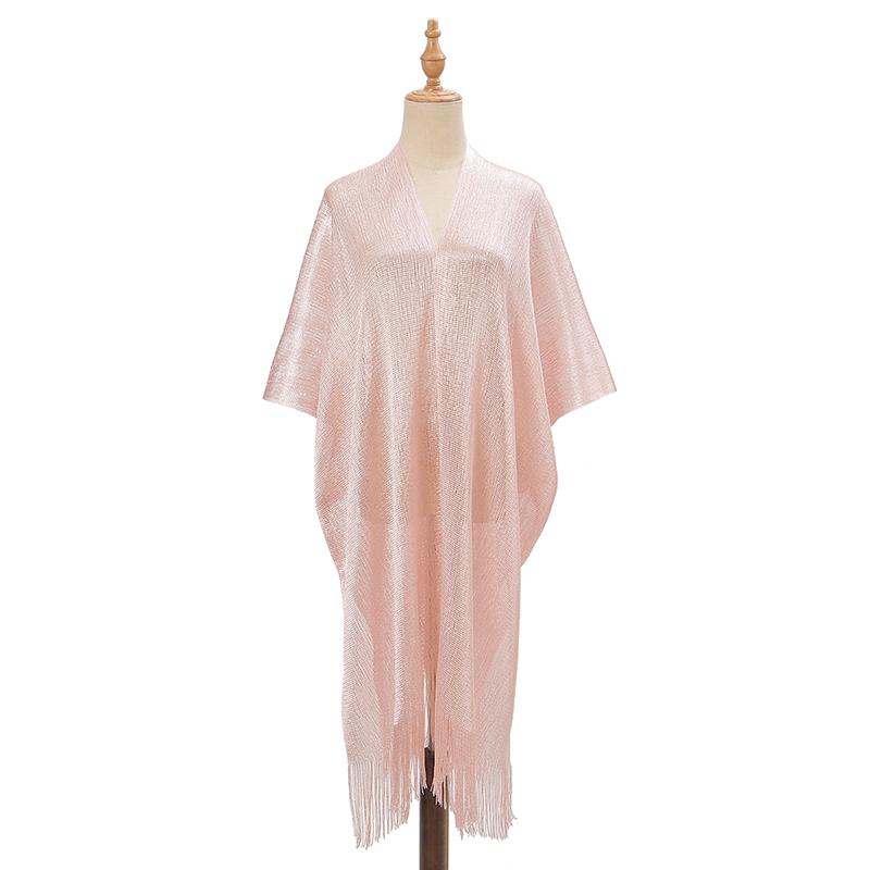Tassel Gold Bikini Cover Up Sexy Beach Dress Tunics For Women Beachwear Summer Cover-Ups Kaftan Evening Party Knit Long Shawls