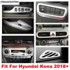 Head Lamp Button Warning Light Panel Air AC Vent Window Lift Cover Trim For Hyundai Kona 2018 - Matte Interior Accessories