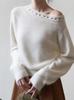 Women's French Cashmere Crochet Sweater: Soft, Loose, Thick Knit Layer for Inner or Outer Wear