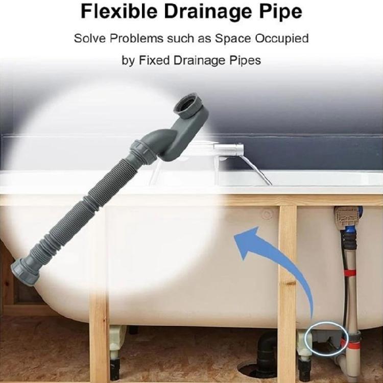 Bathtub Drain Pipe with Flexible Trap Shower Drain Pipe ABS Drain Pipe for Easy Installation In Kitchens & Bathrooms