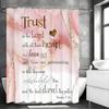 Abstract Pink Marble Shower Curtain, Gradient Aesthetic Luxury Gradient, Gold Stripe Bathroom Decorative Shower Curtain, Waterpr